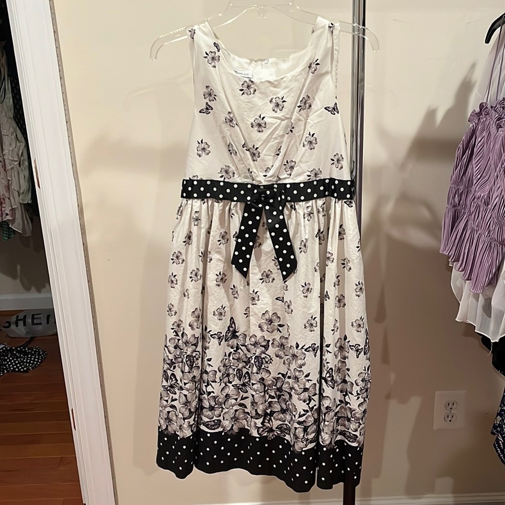 White and black dress